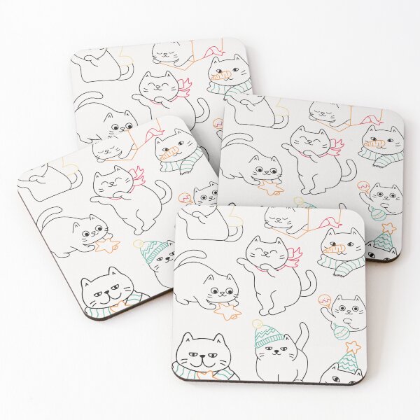 Item preview, Cute Christmas Cat Pattern Balck designed and sold by DarkHumorstore.