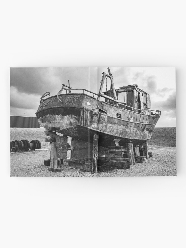 Shipyard Project Old Fishing Boat Hardcover Journal for Sale by LP-Images