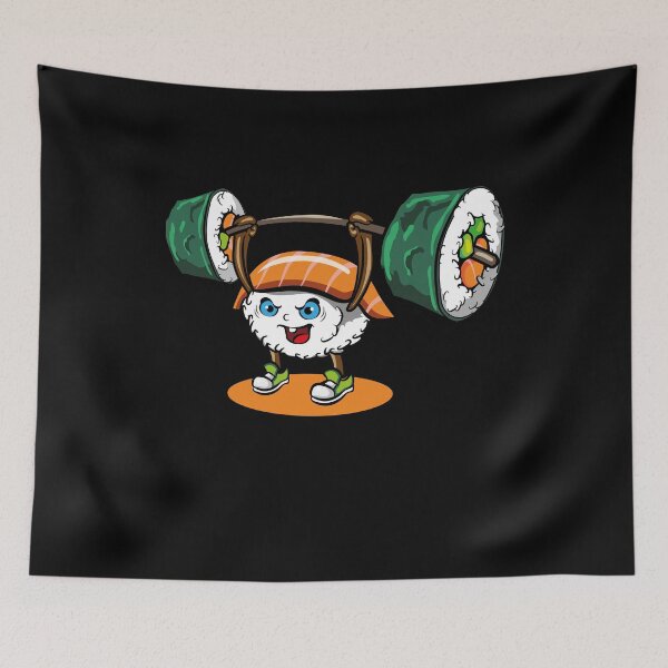 Item preview, Sushi Workout Kawaii Japanese Maki Nigiri Design designed and sold by Basti09.