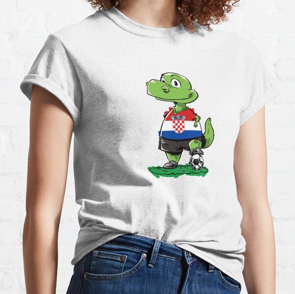 Soccer Dinosaur - Wearing A Croatia Shirt Classic T-Shirt