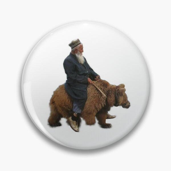 Man Riding Bear  Pin