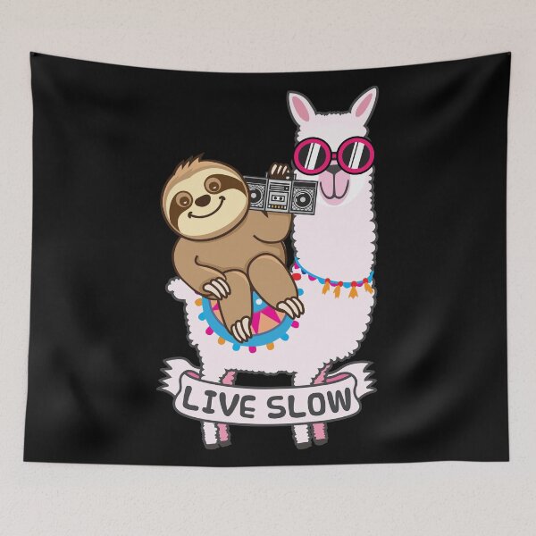 Item preview, Sloth llama Live Slow designed and sold by plushism.