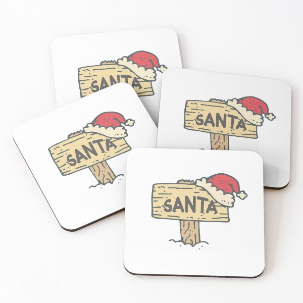 Item preview, Sombrero de Santa Claus en el cartel de madera en la nieve. designed and sold by bosilvercat.