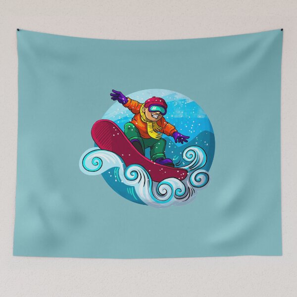 Item preview, Cute smiling snowboarder designed and sold by SleepyMarten.