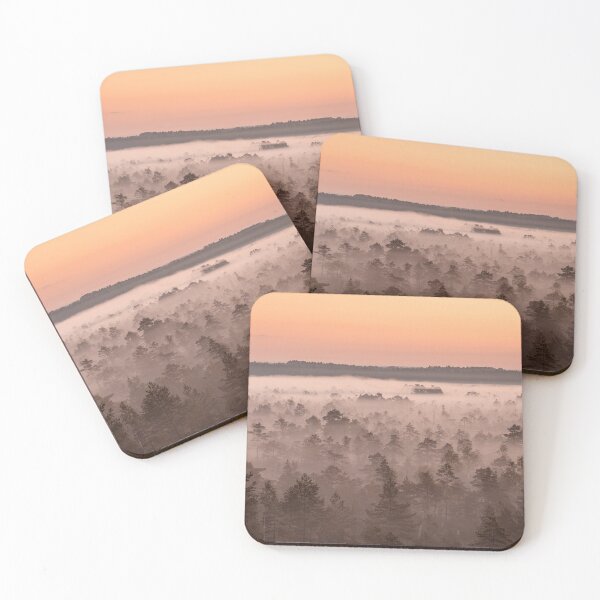 Item preview, Forest covered in fog during sunrise designed and sold by visualsbysimo.