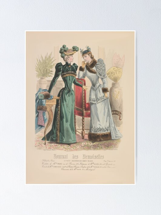 VTG Framed 1860s French Le Follet Victorian deals Fashion Plate Lithograph No. 2376