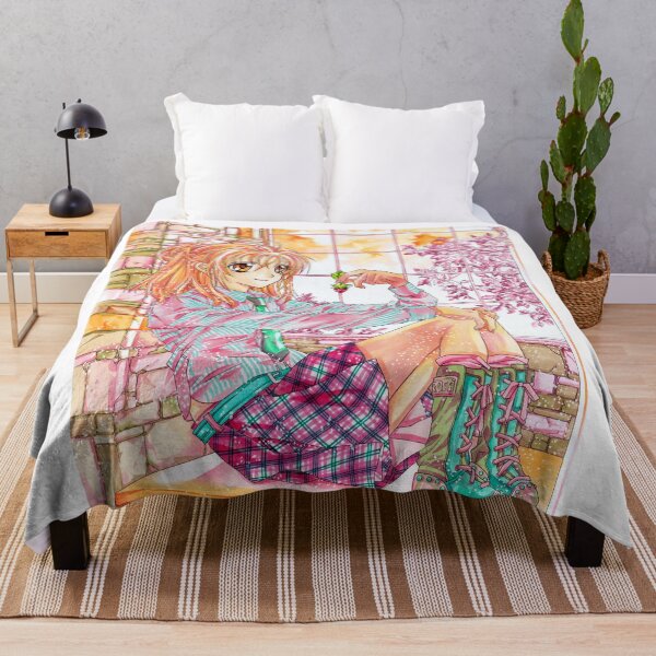 Item preview, Haine by the window with cherry blossom at sunset designed and sold by PhotoCDesign.