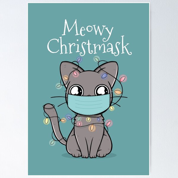 Item preview, Meowy Christmask Cute Christmas Cat designed and sold by CrystalCrush.