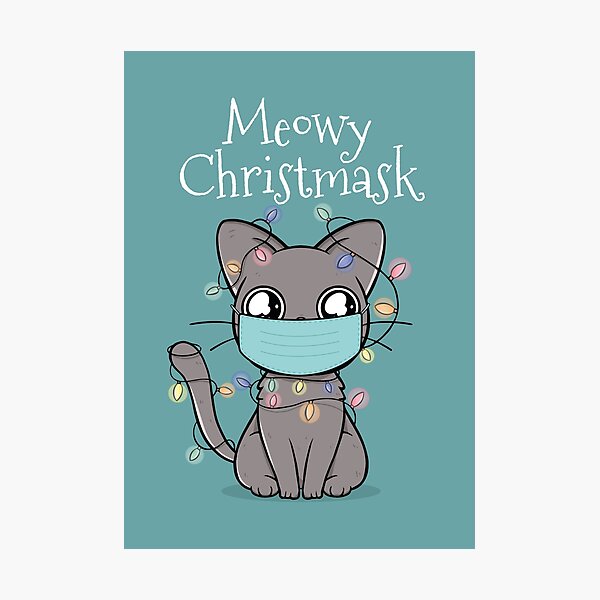 Item preview, Meowy Christmask Cute Christmas Cat designed and sold by CrystalCrush.