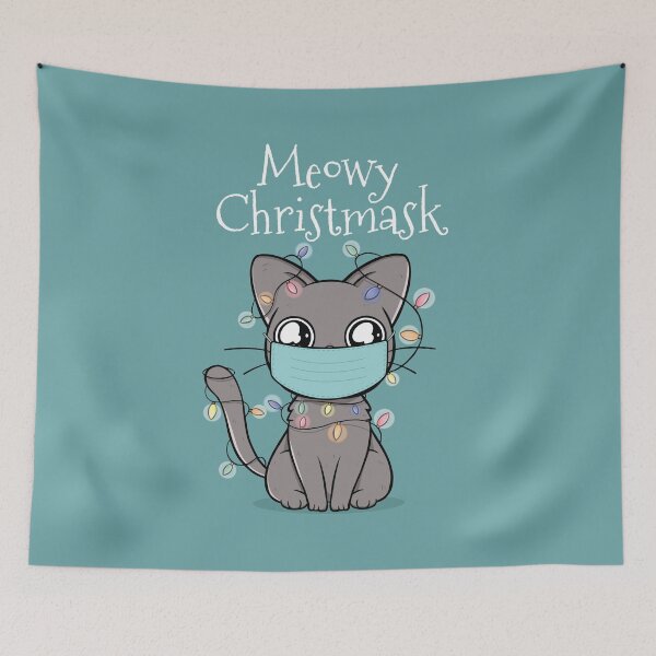 Item preview, Meowy Christmask Cute Christmas Cat designed and sold by CrystalCrush.