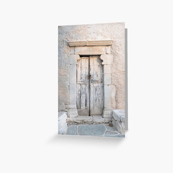 Old door in Folegandros Greeting Card