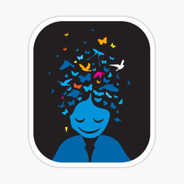 birds and butterflies Sticker