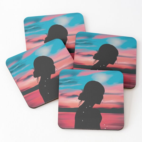 Item preview, Ocean Sunset Landscape with Female Silhouette  designed and sold by ToriaScarlett.