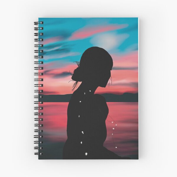 Item preview, Ocean Sunset Landscape with Female Silhouette  designed and sold by ToriaScarlett.