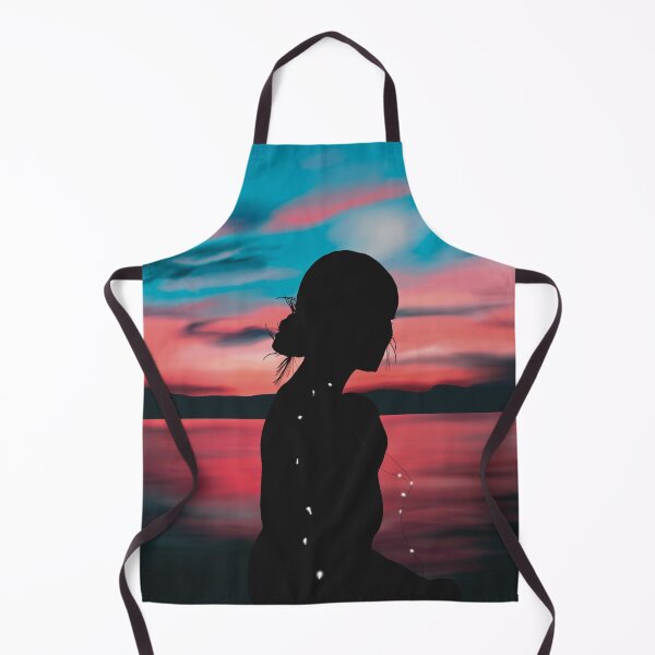 Item preview, Ocean Sunset Landscape with Female Silhouette designed and sold by ToriaScarlett.