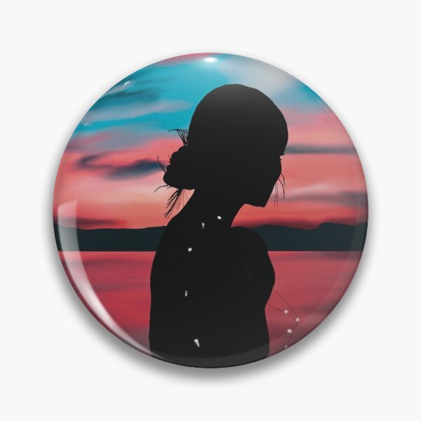 Item preview, Ocean Sunset Landscape with Female Silhouette  designed and sold by ToriaScarlett.
