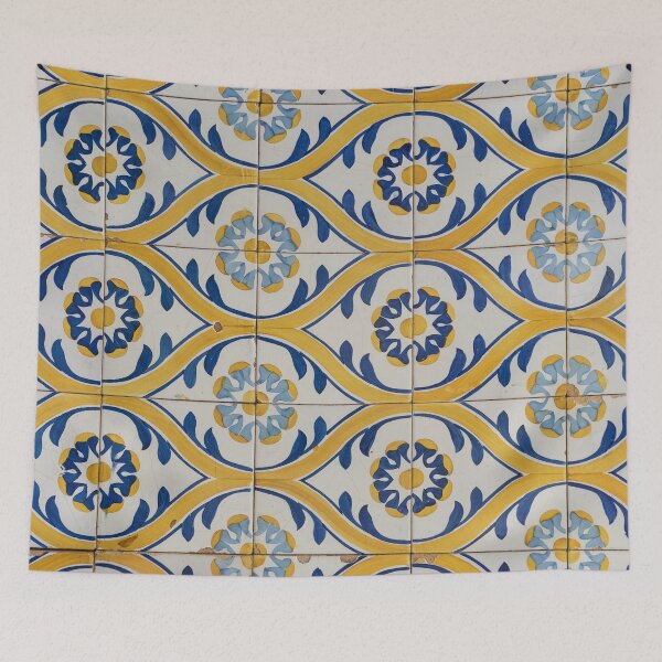 Item preview, Painted Patterns - Azulejo Tiles in Blue and Yellow - Horizontal Variant designed and sold by Georgia Mizuleva.