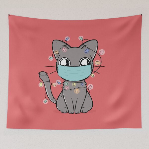 Item preview, Meowy Christmask Cute Funny Covid Christmas 2020 Cat designed and sold by CrystalCrush.