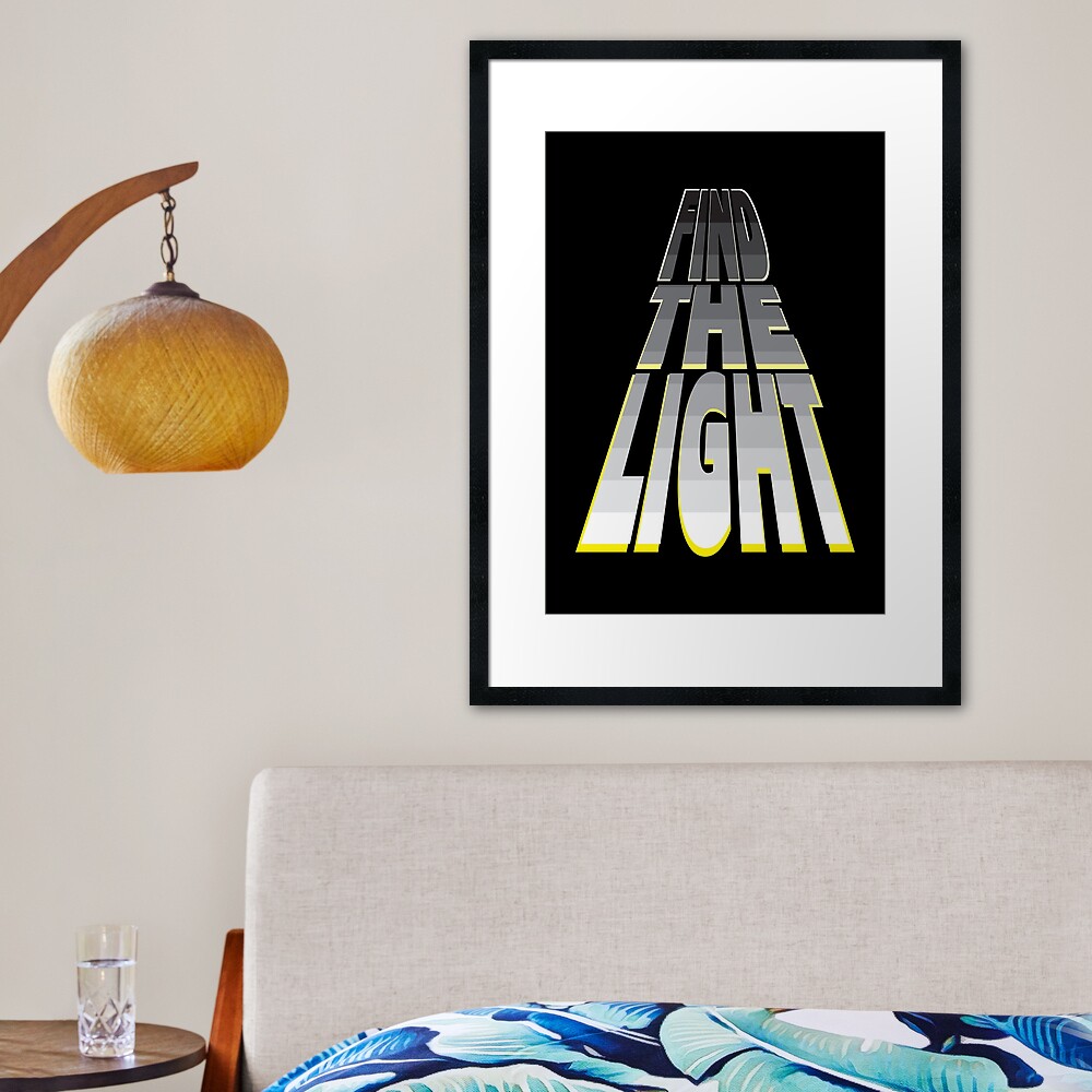 Find the Light - White. Framed Art Print