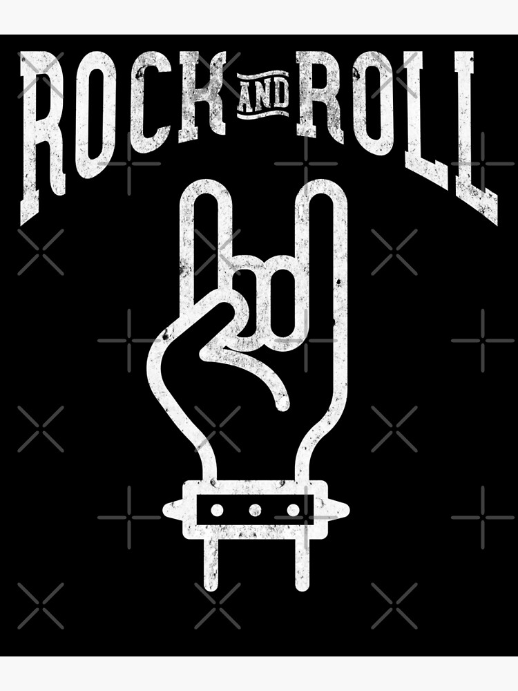 Poster Hand in rock n roll sign, vector Eps10 illustration. 