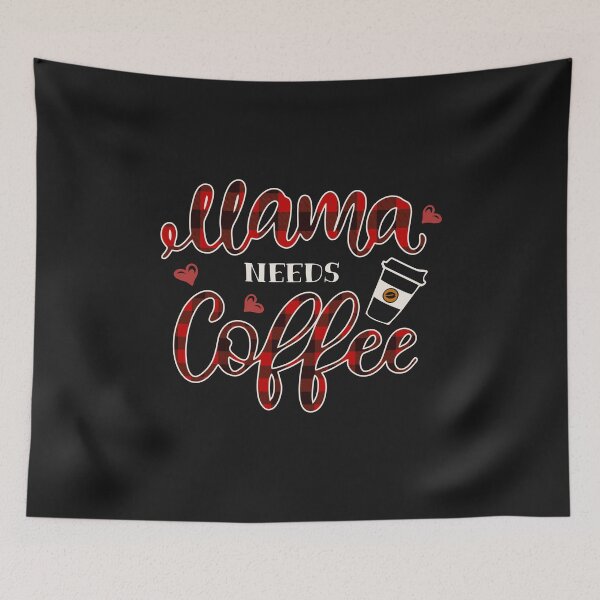 Item preview, Mama Needs Coffee Red Hearts Buffalo Plaid Funny Gift for Mom Caffeine Lover designed and sold by alenaz.