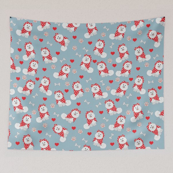 Item preview, Cute Samoyed dog seamless pattern Merry Christmas gift for dog lovers designed and sold by anins-azuree.