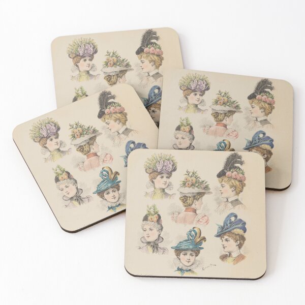 Item preview, Victorian spring hat collection from a vintage 1898 french magazine designed and sold by Vintage-TM.