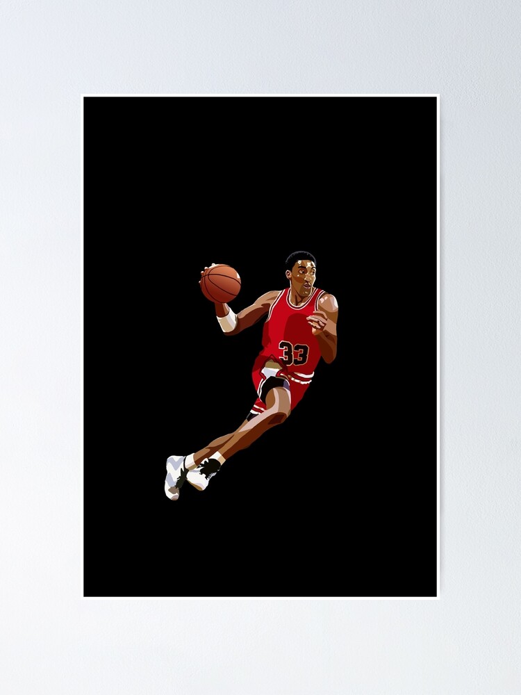 Dunk Block Star Scottie Pippen Basketball Wall Art Home Decor