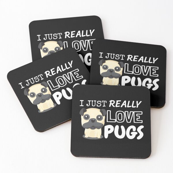 Item preview, I Just Really Love Pugs Cute Doggy Cartoon designed and sold by jacks-tees.