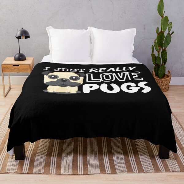 Item preview, I Just Really Love Pugs Cute Doggy Cartoon designed and sold by jacks-tees.