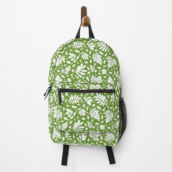 Item preview, Monochrome leaves 16. Wild herbs seamless pattern white on green. Autumn leaf fall. Wild life designed and sold by Yulia Chepurova.
