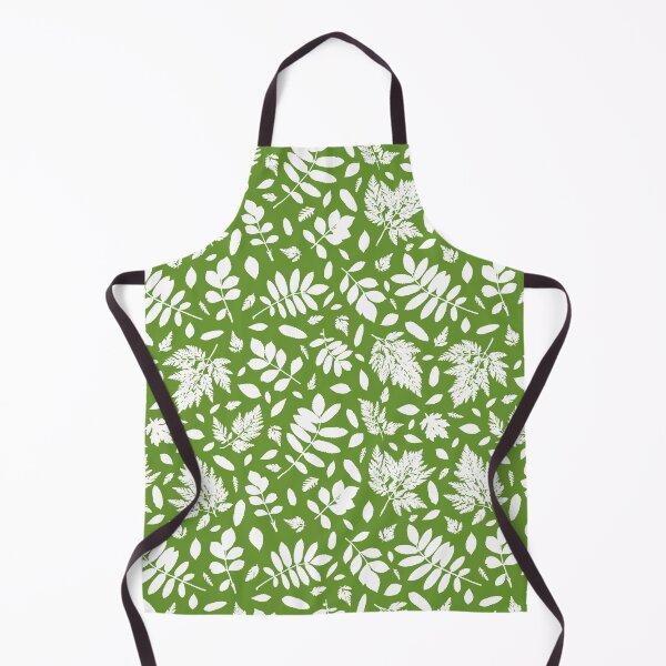 Item preview, Monochrome leaves 16. Wild herbs seamless pattern white on green. Autumn leaf fall. Wild life designed and sold by Yulia Chepurova.