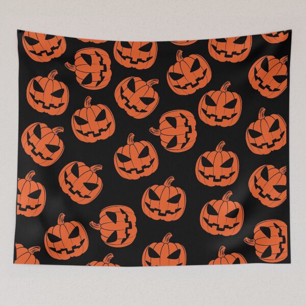 Item preview, Scary spooky pumpkin halloween pattern designed and sold by BartZet.