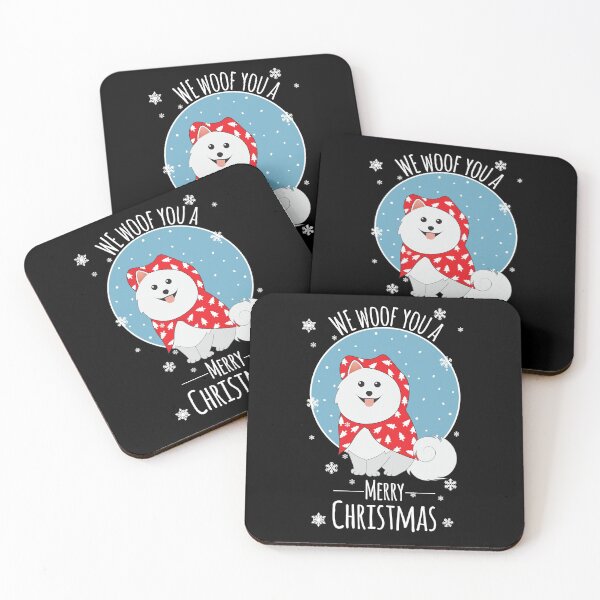 Item preview, We woof you a merry Christmas from our Samoyed dog in black designed and sold by anins-azuree.