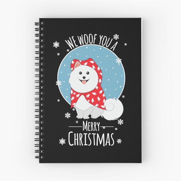 Item preview, We woof you a merry Christmas from our Samoyed dog in black designed and sold by anins-azuree.