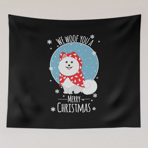 Item preview, We woof you a merry Christmas from our Samoyed dog in black designed and sold by anins-azuree.