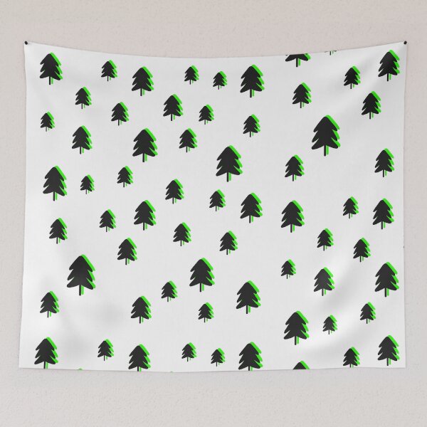 Item preview, Christmas Pine Fir Tree Pattern with Black and Lime Green  designed and sold by OneThreeSix.