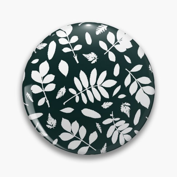 Item preview, Monochrome leaves 17. Wild herbs seamless pattern white on very dark blue green. Autumn leaf fall. Wild life designed and sold by Yulia Chepurova.