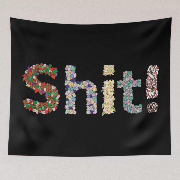 Item preview, Shit! A Four Letter Word in Pastel Flowers and Leaves designed and sold by Karen McFarland.