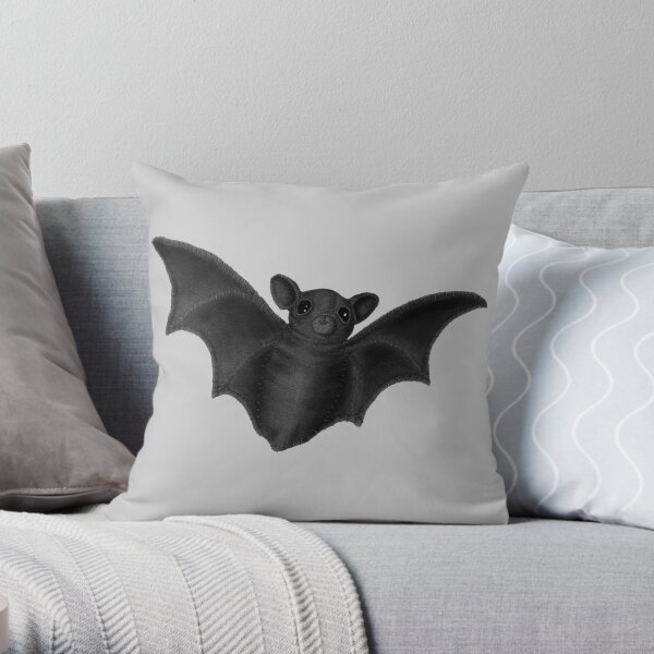 Bat Dollcreature- Halloween, Bat, Spooky, Throw Pillow