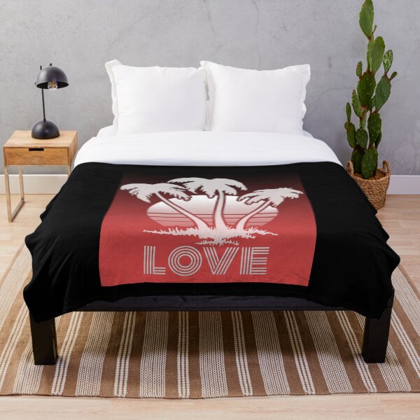 Artikelvorschau,  Sonnenuntergang / Sonnenaufgang Liebe / Palme / Strand / Retro entworfen und verkauft von BeebopGraphics.