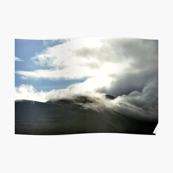 Clouds start to cover the summit of Ben Nevis Poster