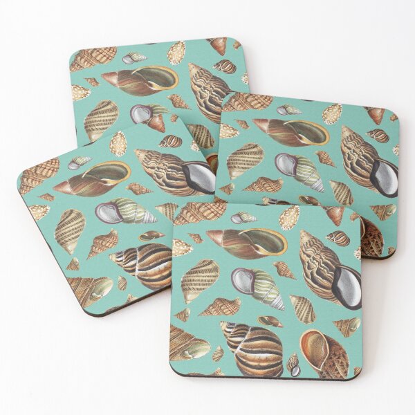 Item preview, Shells on green background designed and sold by portokalis.