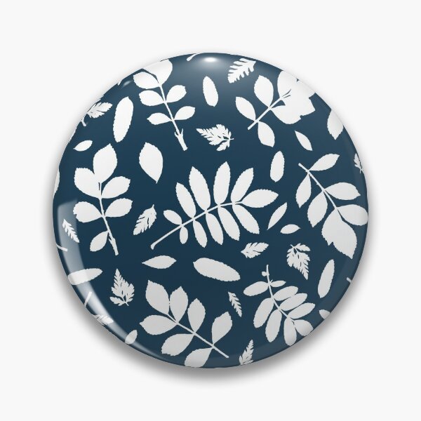Item preview, Monochrome leaves 18. Wild herbs seamless pattern white on dark blue. Autumn leaf fall. Wild life designed and sold by Yulia Chepurova.