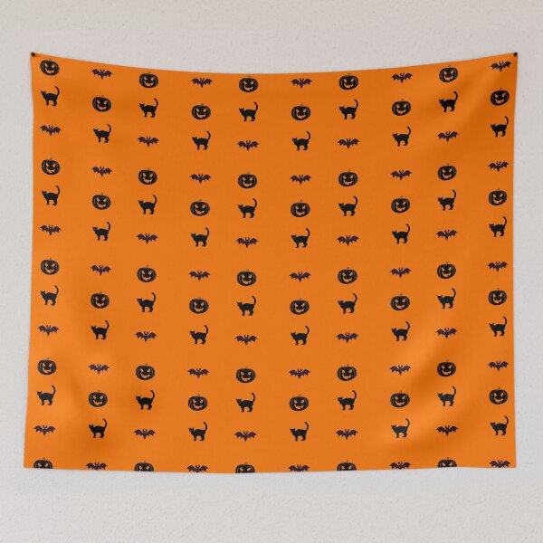 Item preview, Halloween Patterns Pumpkin Cat Bat Patern designed and sold by MinimalTag.