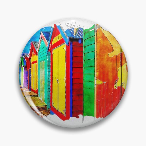 Item preview, Brighton Bath Huts Watercolor designed and sold by Steven Jodoin.
