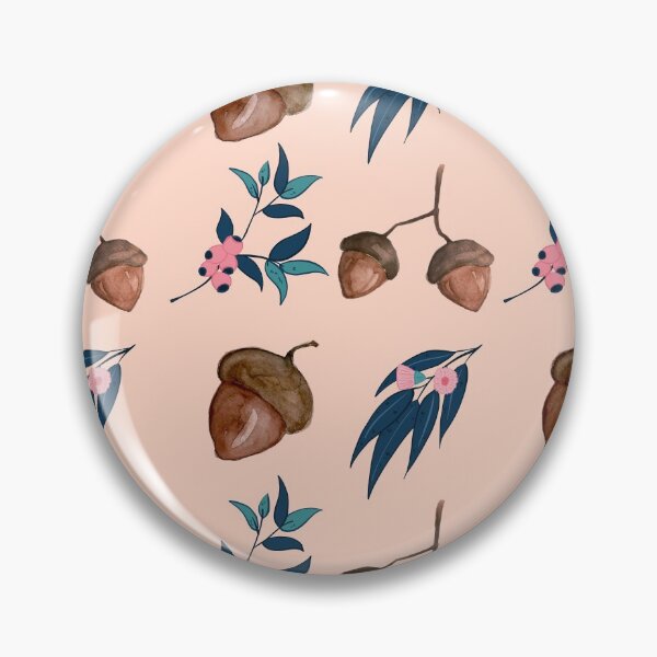 Item preview, Australian wattle gum tree gum nut print. Modern, pretty pink and blue design. Nature loving designed and sold by HaychGee.