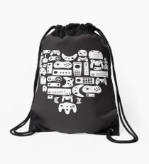 I heart gaming (graphic tees, mugs, and more!) Drawstring Bag