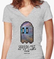 Undertale - Here Comes Napstablook (Alternativ) Shirt mit V-Ausschnitt