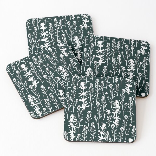 Item preview, Nordic night frost. Wild herbs seamless pattern. White herbal silhouette on dark blue. Stay wild. Wild life designed and sold by Yulia Chepurova.